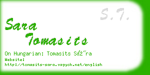 sara tomasits business card